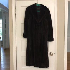 50” shawl collared mink coat